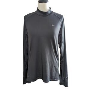Nike Factory Black Dry Fit Long Sleeve Athletic Shirt Thumb Holes Size M
